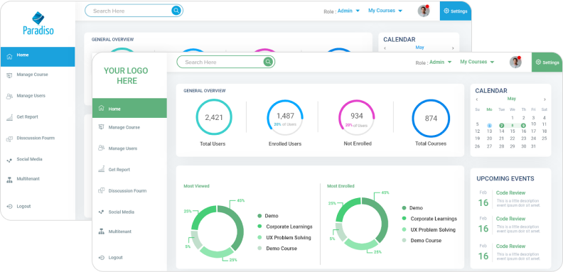 Paradiso LMS interface